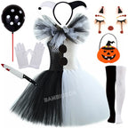 The Clown Costume Terrifier Art Girl Black White Fancy Tutu Dress Horror Joker Dress for Girls Halloween Carnival Party Costumes