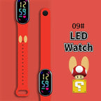 Mario Bros Digital Watch for Kids Waterproof Sport Wristband Luigi Princess Peach Yoshi Bowser Action Figures Children