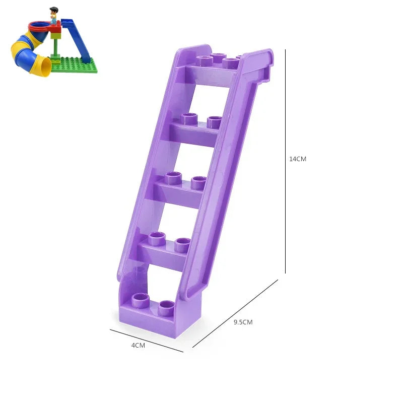 Big Building Blocks Slide Stair Swing Seesaw Ferris Wheel Series Compatible Duploe Large Brick Children Educational Toy Kid Gift