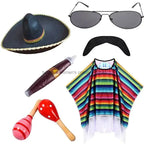 Mexican Shawl Halloween Cloak Cosplay Dance Party Mexican Hat Adult Ribbon Cloak Adult Kids Funny Costume Halloween Cosplay