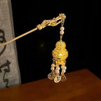 Luminous Flower Hairpin For Women Creative Lotus Emit Light Lantern Tassel Hair Stick Vintage Chinese Style Metal Hair Accessory