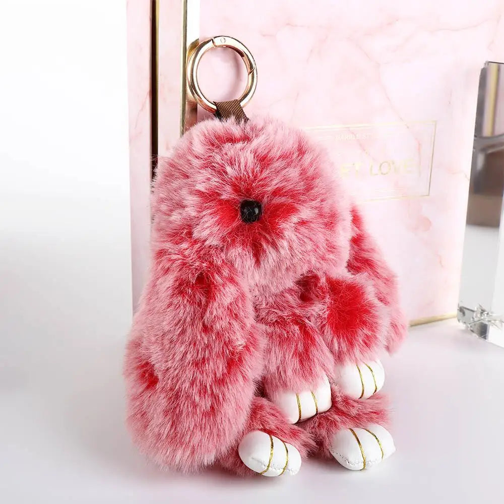 Pendant Plush Toy Bags Pendant Jewelry Ornament Fluffy Toy Doll Plush Bunny Keyring Plush Bunny Keychain Rabbit Fur Keychain