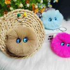 Blush Cat Ball Original Design Cartoon Handmade Plush Pendant Cat Keychain Girly Gift for Girls