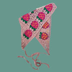 Elegant Knitted Triangle Scarf Headband for Women Fashion Girl Strawberry Versatile Pattern Hair Band Hair Accessory