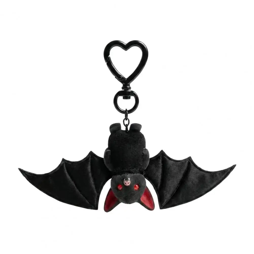 Plush Black Bat Keychain Gothic Transformable Bat Key Ring Pendant Backpack Bag Purse Charm Halloween Gift Gothic Bat Keyring
