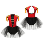 Girls Circus Ringmaster Cosplay Costume Sleeveless Sequin Tassels Leotard Ballet Tutu Dress Unitard Halloween Cosplay Lion Tamer