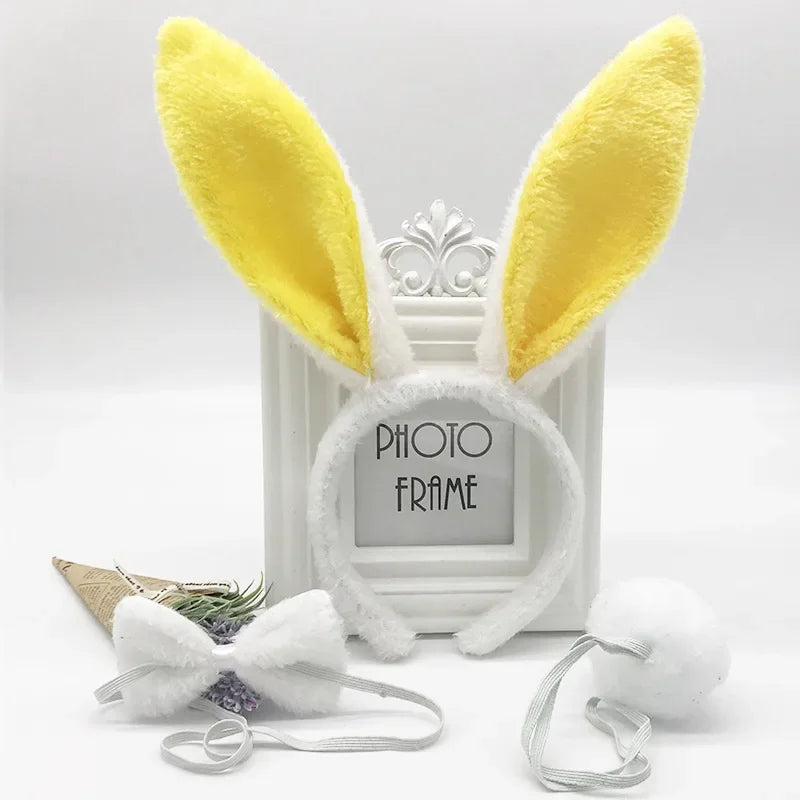 3pcs /set New June 1 Children's Day Holiday Party Activity Performance Animal Plush Rabbit Ears Hair Hoop Accessories Headdress