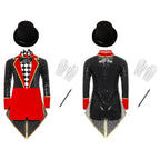 Girls Ringmaster Magician Costume Long Sleeve Leotard Circus Dress Halloween Lion Tamer Theme Carnival Party Fancy Dress Up