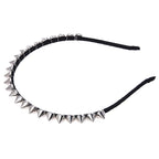 Silver Metal Stud Rivet Spike Headband Hair Head Band Aliceband Punk Girl