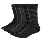 5 Pairs Mens Dress Socks Plus Large Size，High Quality Combed Cotton Crew Socks，Black Cool Argyle Breathable Casual Socks for Men