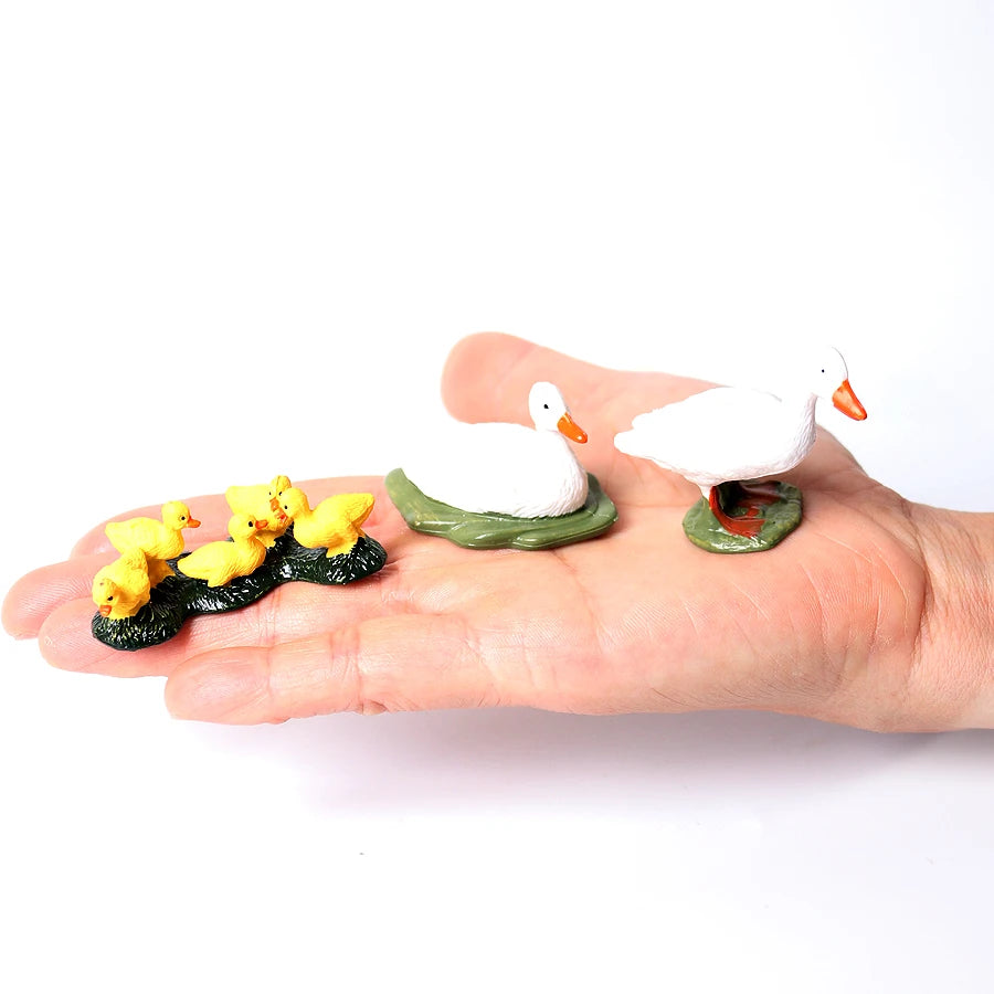 Simulation Mini  Farm Poultry Puppy Crocodile Pegasus Monkey Bird Wildlife Figurine Animal Model Sets Education Kid Toys