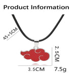 Anime Akatsuki Cosplay Costume Red Cloud Robe with Necklace Headband Ring Set for Role Play Child and Adult Game Costume