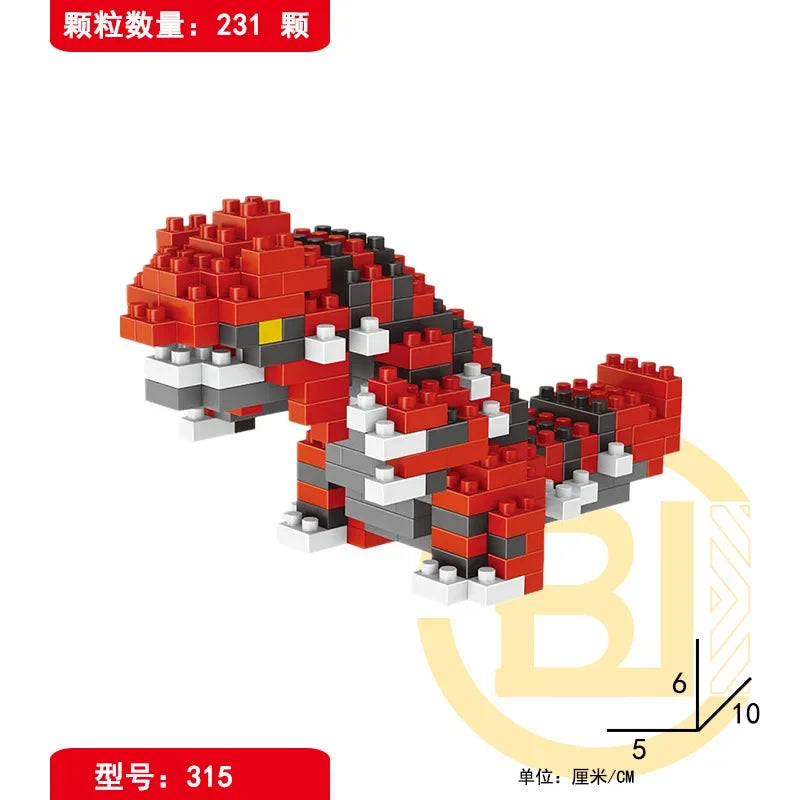 DIY Pokemon Blocks Small Cartoon Mini Building Block Pikachu Charizard Eevee Mewtwo Anime Assemble Action Model Dolls Toys