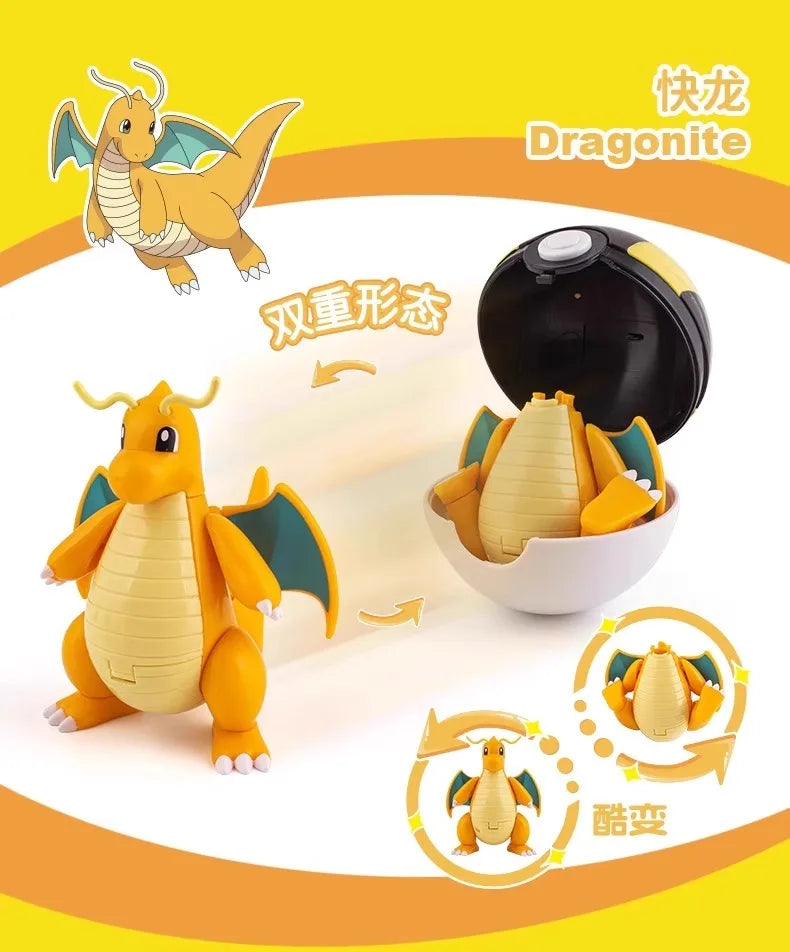 Pokemon Figures Toys Pocket Monsters Ball Model Pikachu Gengar Pokeball Dragonite Snorlax Pokeball Action Figures Toy