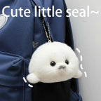 Soft Grey Seal Plush Keychain White Seal Plushies Animal Pendant Fashion Stuffed Doll Keyring Car Key Accessories Car Ornaments