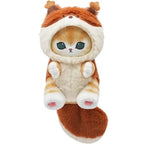 Cute Cat Disguised as a Long-Tailed Animal Plush Keychain Pendant Small Doll Gift Soft Keyring for Animal Lovers