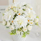 Artificial Rose Flowers Wedding Home Room Yard Decor Bridal Bouquet Garden Fake Silk Dahlia Hydrangeas Vase For Board Outdoors