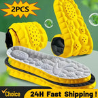 4D Cloud Technology Sports Insoles for Shoes PU Sole Soft Breathable Shock Absorption Cushion Running Orthopedic Care Insoles