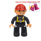 Big Size Figures Building Block Doll Family Farmer Pirate Worker Doctor Policemen Large Brick Compatible Build House Duploes Toy