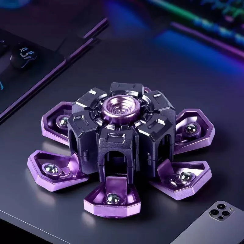 Creative Transformable Finger Mecha Fidget Spinner Tech Aesthetic Mechanical Transformation Fidget Toy For Children Gift