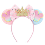 2026 Trip Mouse Ears Headband for Girls Women Sequin Castle 5"Bow Hairband Festival Party Cosplay DIY Hair Accessories