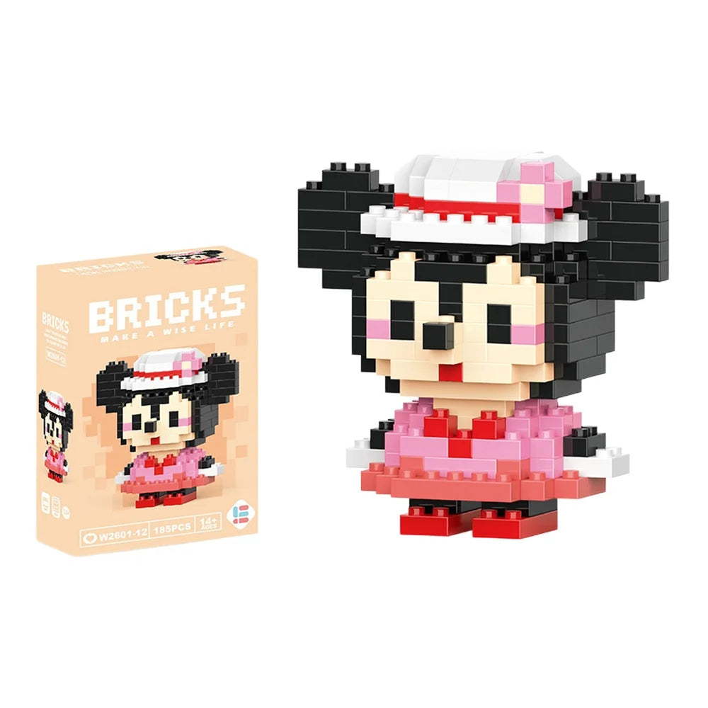 Disney 214 style Winnie LinaBell StellaLou Building Blocks Princess Cartoon Figrues Bricks Children's Assembly Toys Model Gift