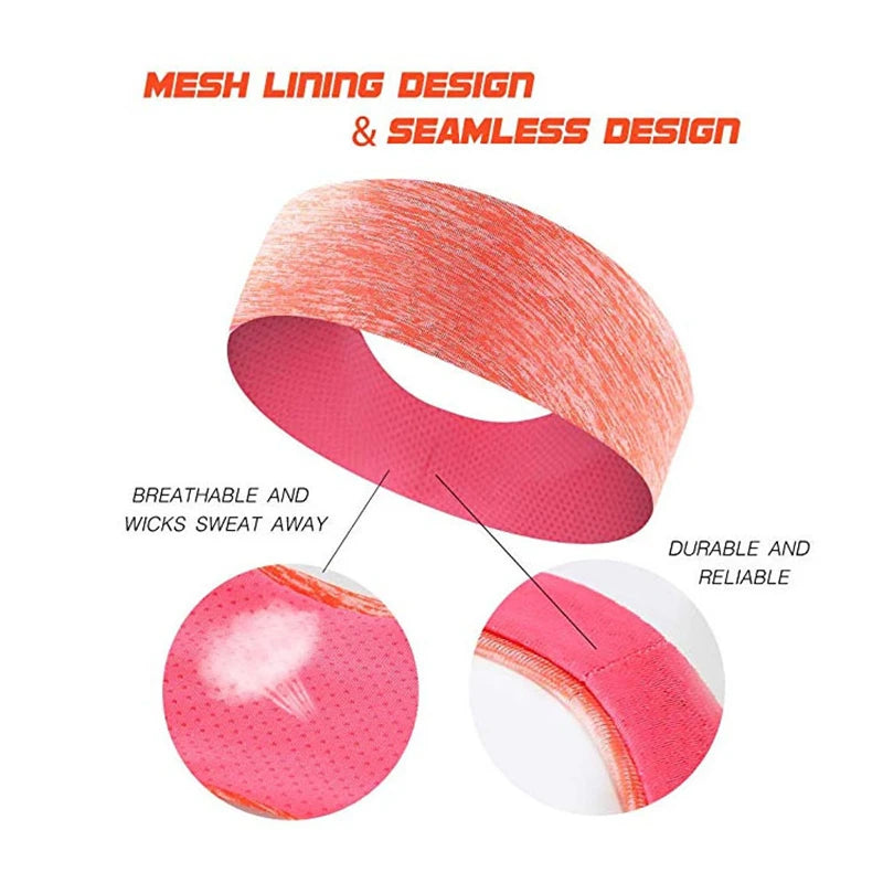 3 Pack Sports Headbands Moisture-Wicking Running Yoga Gym Non Slip Sweatbands for Men Women