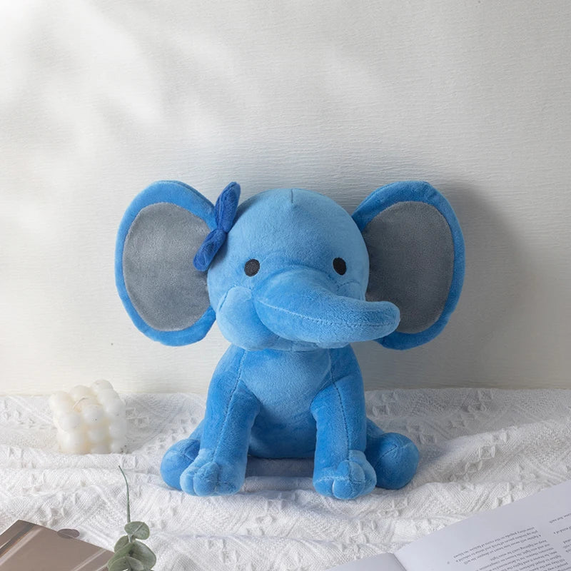 25cm/9.84in Soft Elephant Plush Stuffed Animal - Cute Fluffy Colorful Plush Toy (Multiple Colors: Pink/Blue/Purple/Rainbow) - Id
