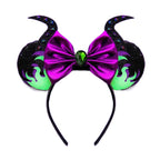 Mouse Ears Headband Cartoon Sequin Bows Headband Birthday Party Christmas Halloween Princess Cosplay Costume For Women Adult
