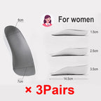 Arch Support Height Increase Insoles Half Pads Orthopedic Breathable Memory Foam 7 Points Lifts Shoe Pads Flat Feet Support