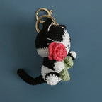 Exquisite Kitten Doll Crochet Keychain For Bag Pendant Knitted Small Cat Doll Keyrings Cute Kitten Keychain Custom Accessories