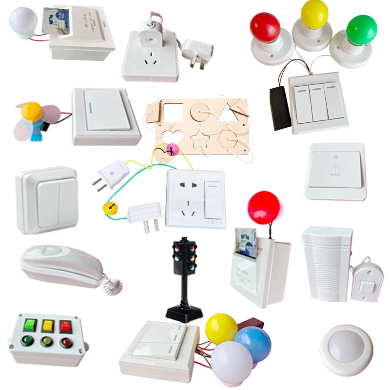 Montessori LED Lights Busy Board Accessory Tricolor Lights Timers Telephone Doorbell Switches Education Toy Puzzle Toy Children