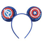 2026 Festival Party Cosplay Mouse Ears Headband 3.3" Ears Glitter Hairband For Boys Girls DIY Cartoon Hair Accessories