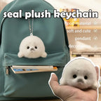 Soft Grey Seal Plush Keychain White Seal Plushies Animal Pendant Fashion Stuffed Doll Keyring Car Key Accessories Car Ornaments