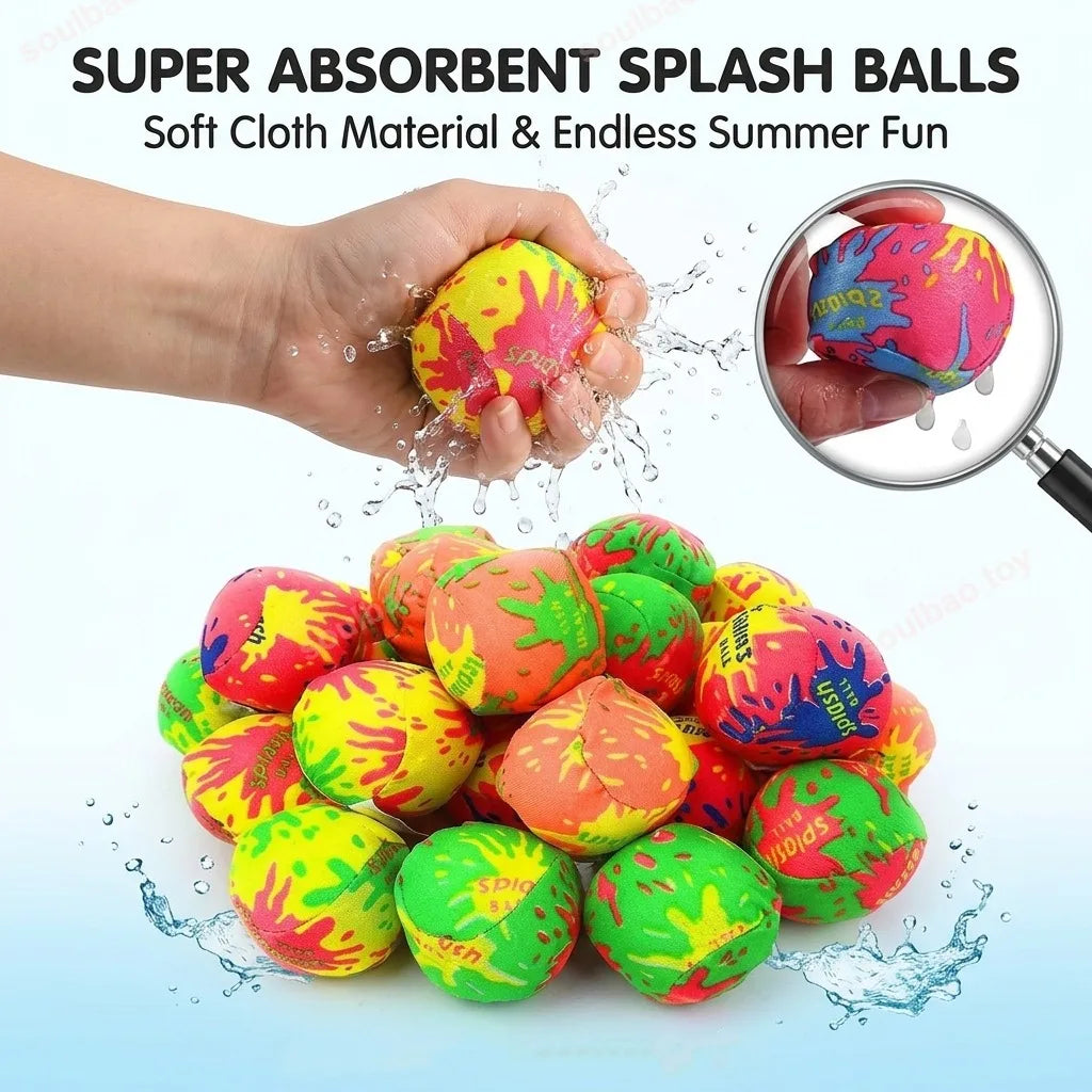 20-50pcs Absorbent Throwing Cloth Balls  Reusable Summer Beach Pool Water Toys Swimming Party Favors for Water Play
