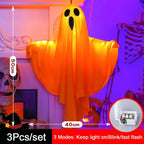 2026 LED Glow Ghost Party Halloween Decoration for Home Indoor Outdoor Haunted House Bar Hanging Horror Props with Lights