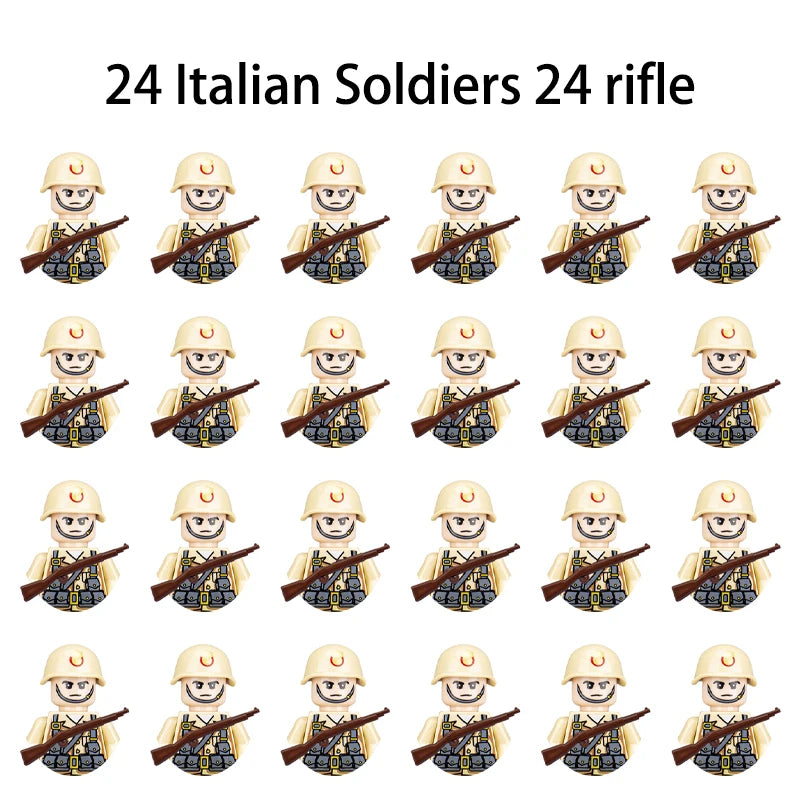 40/set World War II military building blocks National army soldier Character weapon assembly building block Children's toy gifts