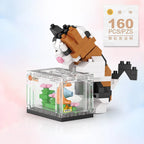 DIY Cute Animals Lion Corgi Dolphin Hamster Rabbit Dog Cats Fish Tanks Building Blocks Kit Girl Bricks Model Toy