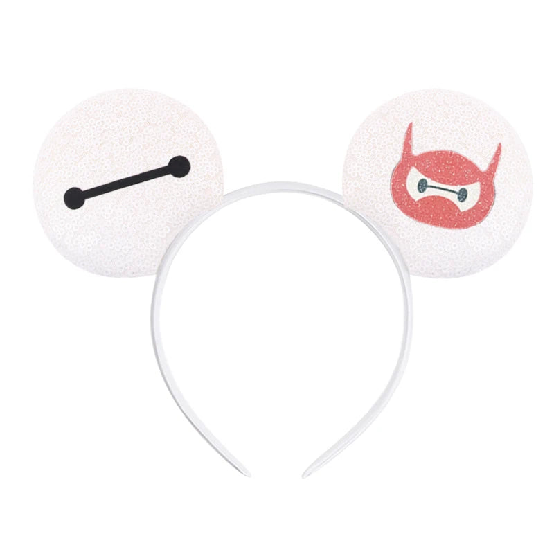 2026 Festival Party Cosplay Mouse Ears Headband 3.3" Ears Glitter Hairband For Boys Girls DIY Cartoon Hair Accessories