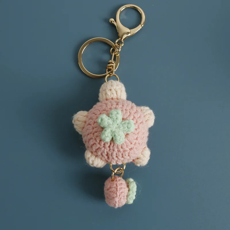 Ocean Series Animal Doll Crochet Keychain Handmaking Knitted Tropical Fish Keyrings Crochet Shark Doll Keychain Custom Accessory