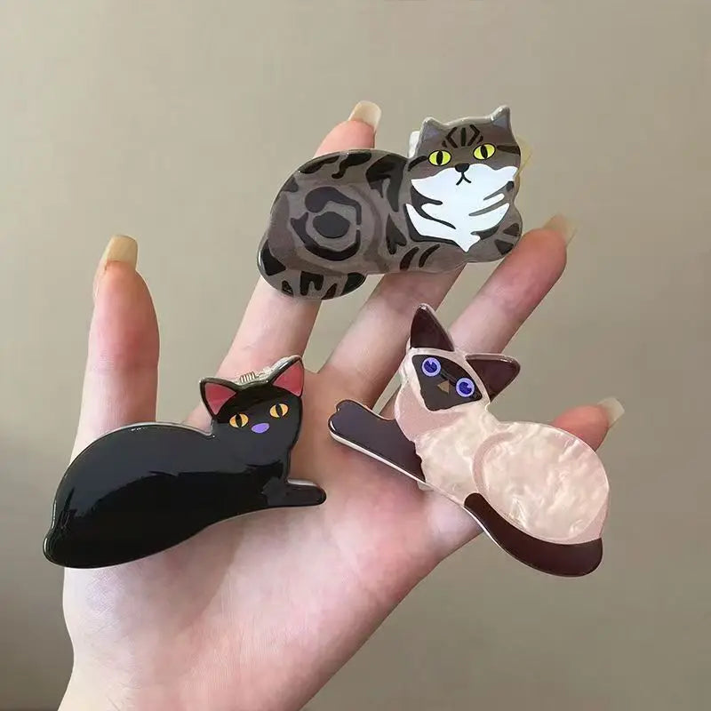 1/2/3/5pcs cat hairpin lady cute little hairpin short long hair hairpin for daughter lover girl school partner