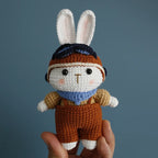 Cute Mushroom Rabbit Crochet Keychains Handmaking Crochet Cartoon Rabbit Doll Keyring For Bag Pendant Knitted Animal Doll Custom