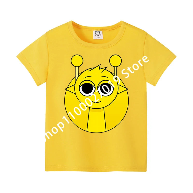 Sprunkis Boys Girls Child T Shirt Clothes Tops Children's Clothing Summer Cute Cotton Short Sleeve Tee New Kids Birthday Gifts