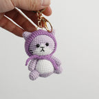 Exquisite Kitten Doll Crochet Keychain For Bag Pendant Knitted Small Cat Doll Keyrings Cute Kitten Keychain Custom Accessories