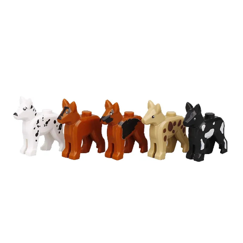 MOC Animal Scene Building Blocks Zoo Ducks Cat Dog Penguin Eagle Dove Wolf Bear Deer Shark Snake Mice Sheep DIY Toys Bricks K055