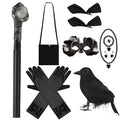 Halloween Costume For Kids Black Witch Dress Luxury Lace Sequin Evil Role Playing Costume Maleficent Dress Up Outfit Ghost Bride