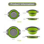 Silicone Vegetable and Fruit Cleaning and Drainage Basket  Cleaning Basket 1PCS Folding Water Filter Net Kitchen Gadgets