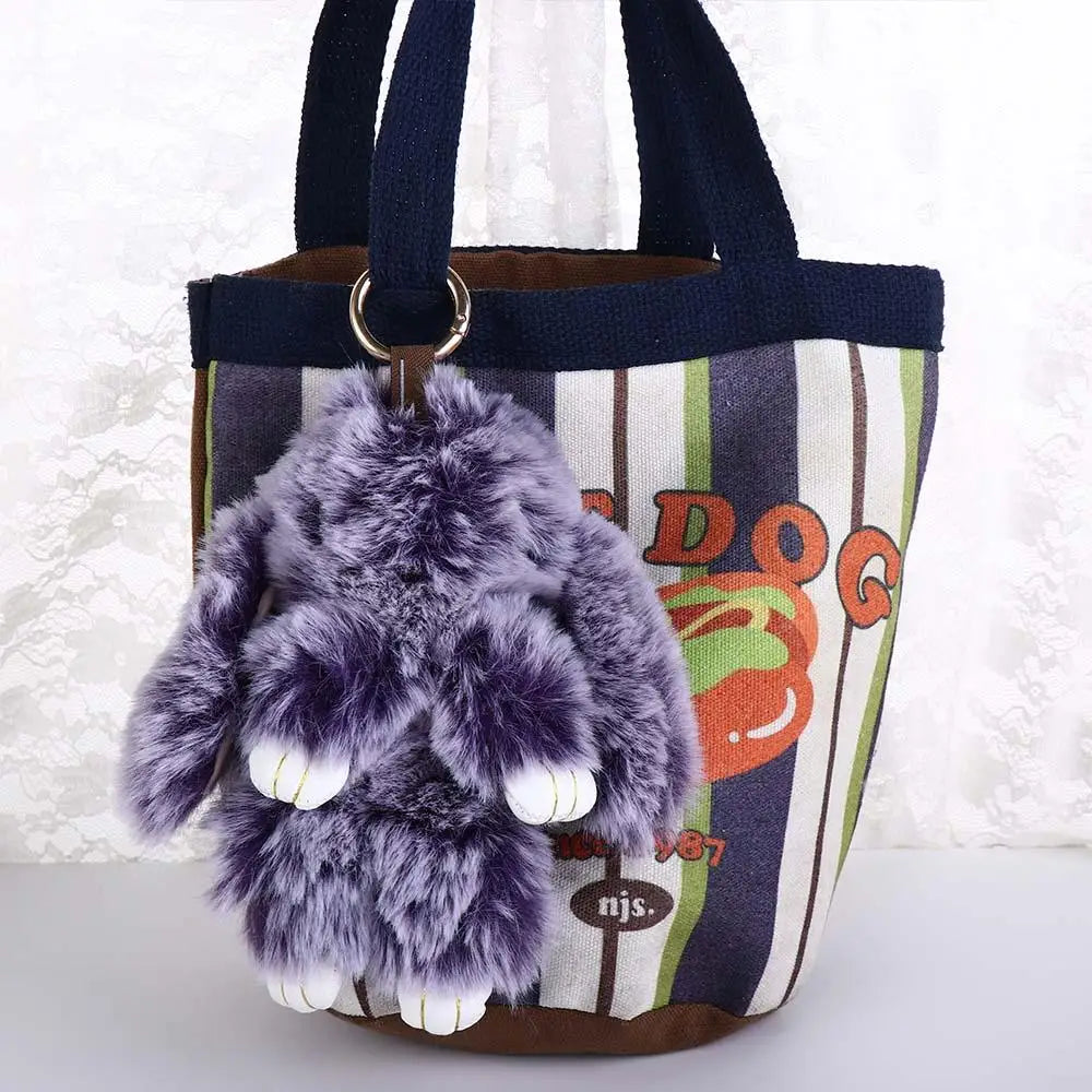 Pendant Plush Toy Bags Pendant Jewelry Ornament Fluffy Toy Doll Plush Bunny Keyring Plush Bunny Keychain Rabbit Fur Keychain