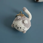 Handmaking Crochet Kitten Keyrings Cute Smiling Cat Doll Crochet Keychain Cartoon Kitten Series Knitting Doll Keychain Custom