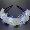 Luminous Rose Flower Headband LED Light up Wreath for Women Girl Bridal Wedding Party Hairband Christmas Valentine's Day Gifts